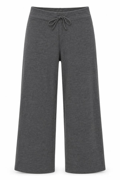 Urban Outfitters Women Grey Wide-Leg Trousers L Elastic Waist Soft Knit