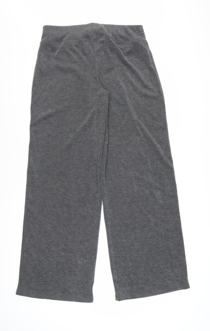Urban Outfitters Women Grey Wide-Leg Trousers L Elastic Waist Soft Knit