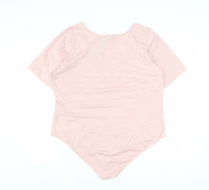 Marks and Spencer Women Pink Short Sleeve Jersey Bodysuit Size 22