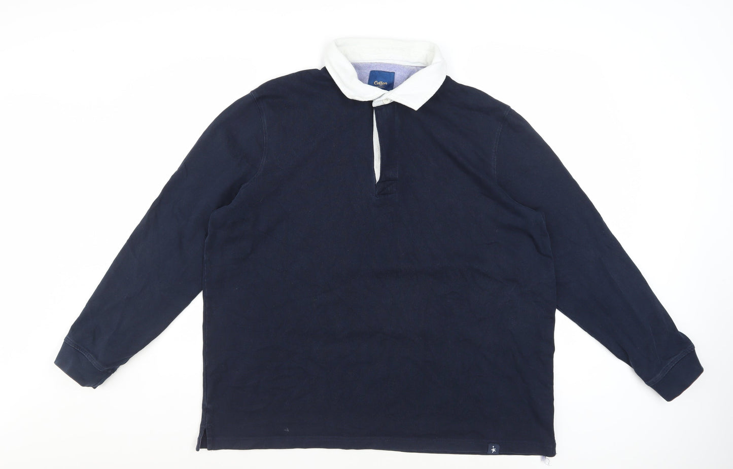 Cotton Traders Men's Navy Long Sleeve Rugby Polo 2XL