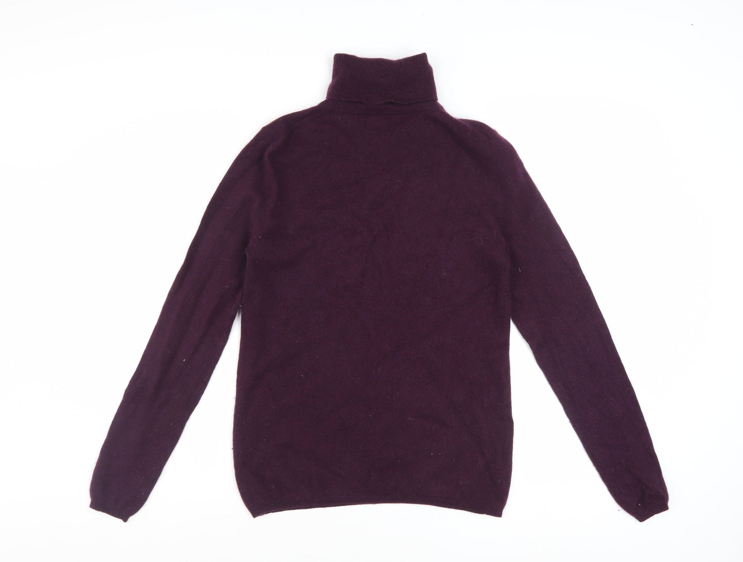 Jaeger Womens Purple Cashmere Roll Neck Jumper Size M