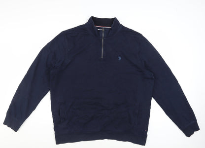 U.S. Polo Assn. Men’s Blue 2XL Quarter Zip Sweatshirt
