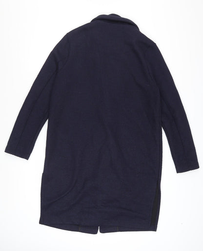 Marks and Spencer Women's Blue Coatigan Size 12 Long Sleeve Knit Overcoat
