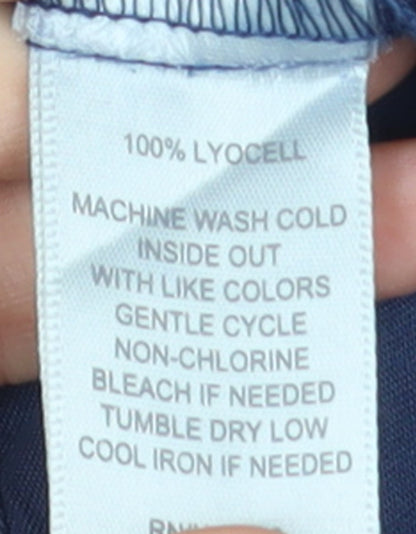 Alexander Jordan Women's Blue Lyocell Button-Up Shirt M