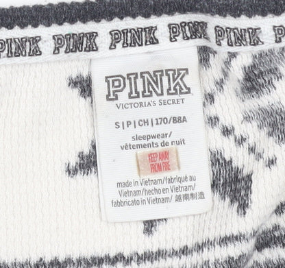 Victoria's Secret PINK Womens Black Fair Isle Long Sleeve Nightshirt S