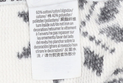 Victoria's Secret PINK Womens Black Fair Isle Long Sleeve Nightshirt S