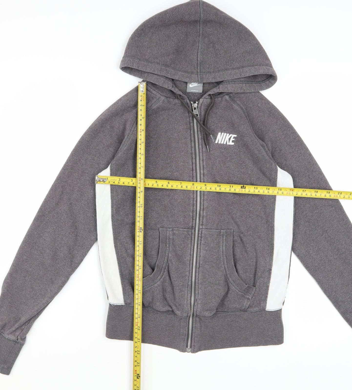 Nike Womens Grey Full Zip Hoodie Small Classic Fit