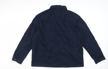 Tu Men's Blue XL Cotton Button-Up Long Sleeve Casual Shirt
