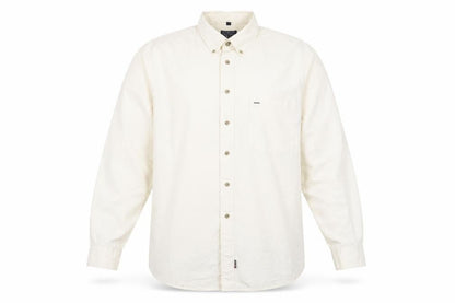 H.D.C Sports Men's Ivory Long Sleeve Button-Down Cotton Shirt Size 16.5