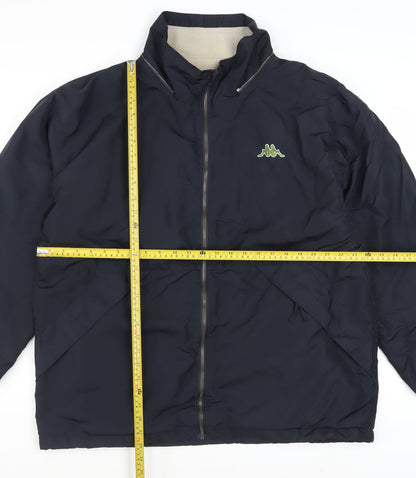 Kappa Men's Blue L Windbreaker Jacket Full Zip Lightweight Polyester