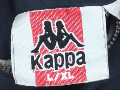 Kappa Men's Blue L Windbreaker Jacket Full Zip Lightweight Polyester