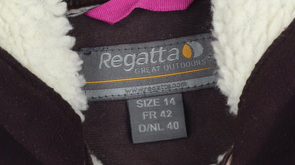 Regatta Womens Brown Hooded Fleece Duffle Coat Size 14