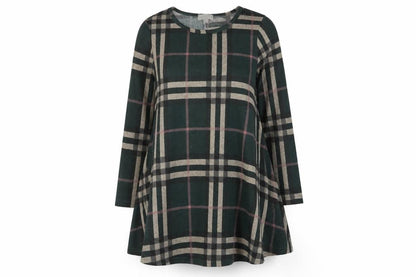 Apricot Women Green Check Shift Dress UK 8 Long Sleeve Casual