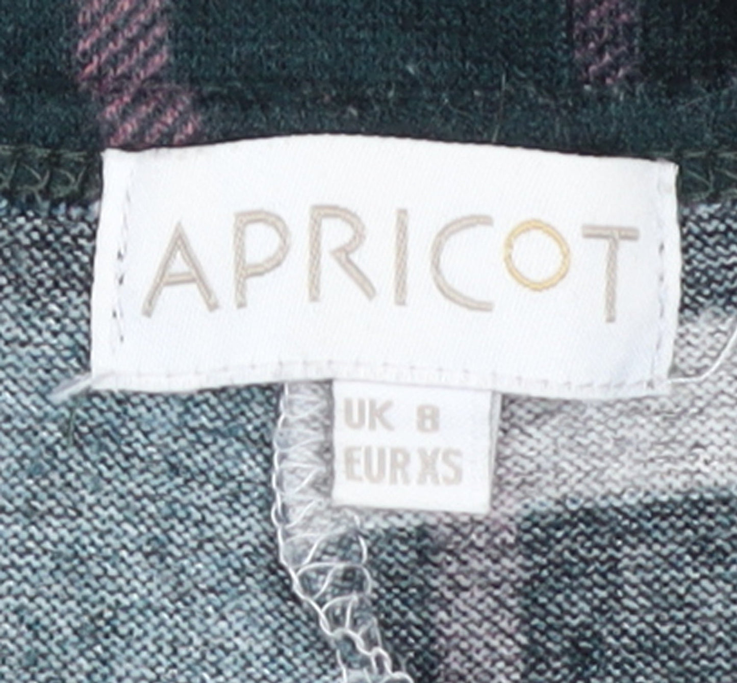 Apricot Women Green Check Shift Dress UK 8 Long Sleeve Casual