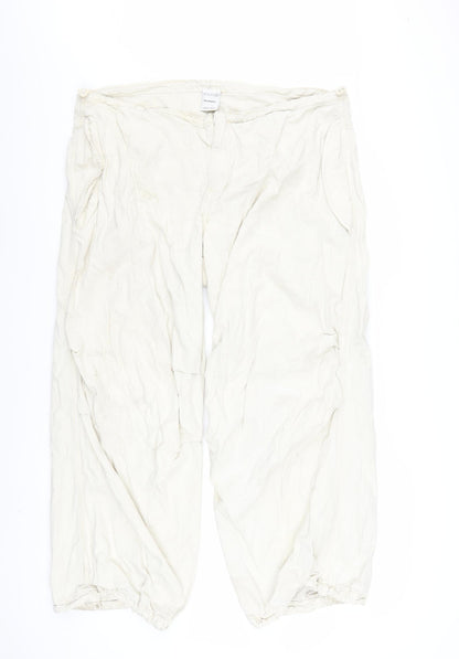 iets frans Women Ivory Cargo Trousers XL Cotton Lightweight