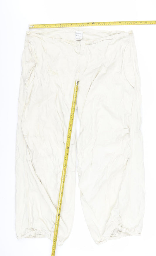 iets frans Women Ivory Cargo Trousers XL Cotton Lightweight