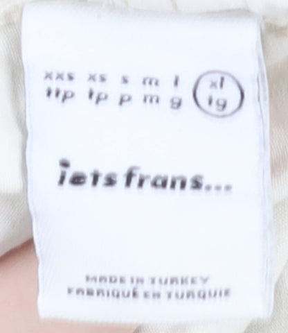 iets frans Women Ivory Cargo Trousers XL Cotton Lightweight