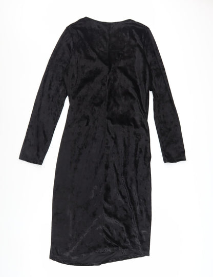 Edista Los Angeles Womens Black Velvet Bodycon Dress Size M