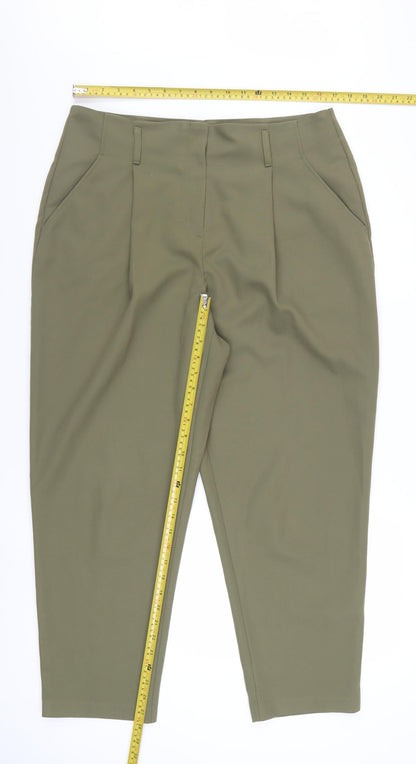 New Look Women’s Green Tall Size 16 Pleated Chino Trousers