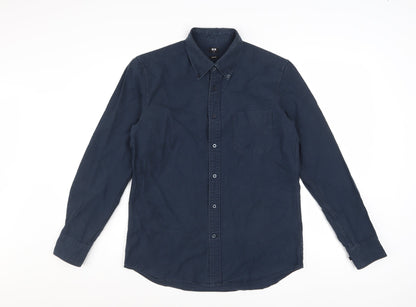Uniqlo Men’s Blue Cotton Long Sleeve Button-Down Shirt M