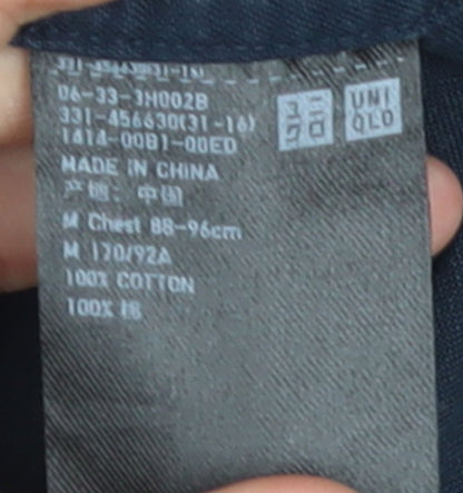 Uniqlo Men’s Blue Cotton Long Sleeve Button-Down Shirt M