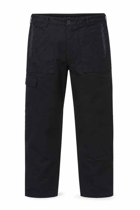 Warrior Men's Black 36R Cargo Workwear Trousers Polyester Cotton Blend