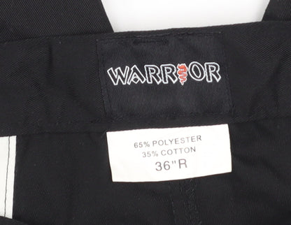 Warrior Men's Black 36R Cargo Workwear Trousers Polyester Cotton Blend