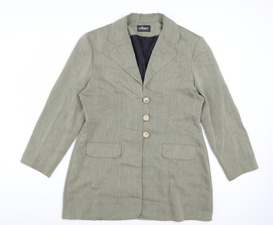 Aygun of London Women's Beige Classic Blazer M Mid-Length Jacket