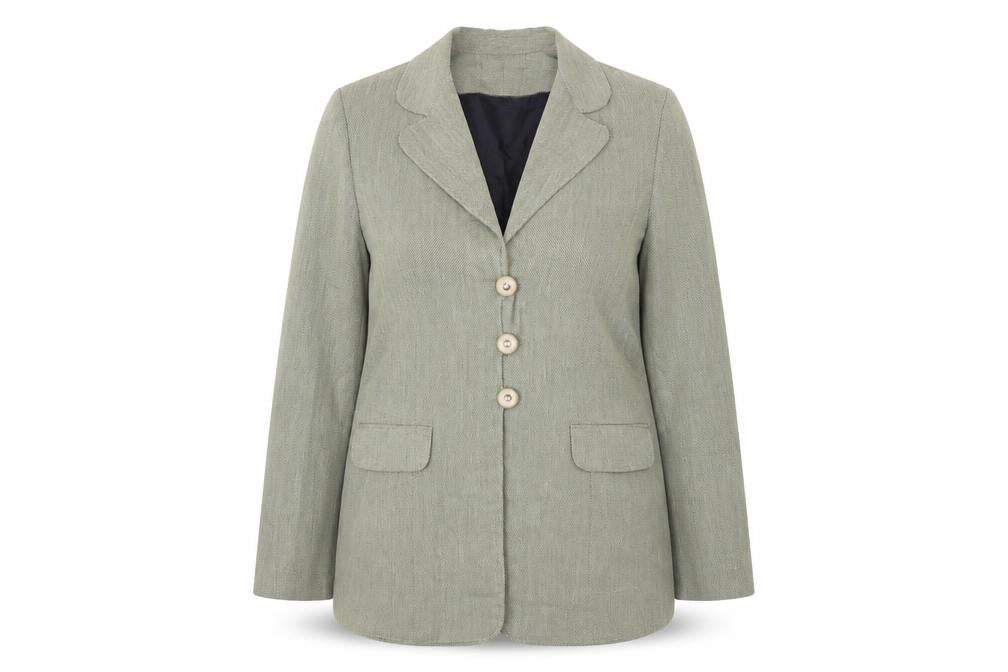 Aygun of London Women's Beige Classic Blazer M Mid-Length Jacket