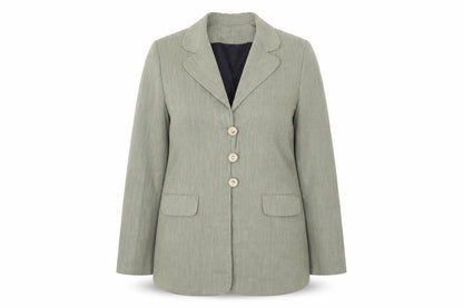 Aygun of London Women's Beige Classic Blazer M Mid-Length Jacket