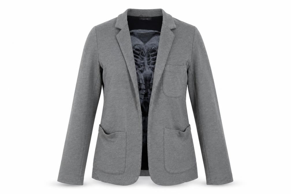 Topshop Womens Grey UK 8 Classic Blazer Jacket Casual Cotton Blend
