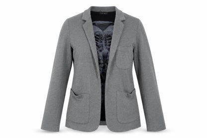 Topshop Womens Grey UK 8 Classic Blazer Jacket Casual Cotton Blend