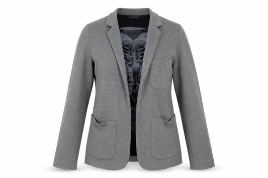 Topshop Womens Grey UK 8 Classic Blazer Jacket Casual Cotton Blend