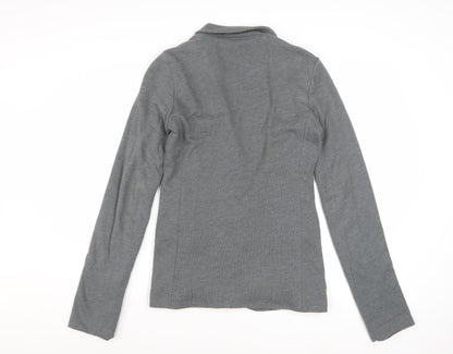 Topshop Womens Grey UK 8 Classic Blazer Jacket Casual Cotton Blend