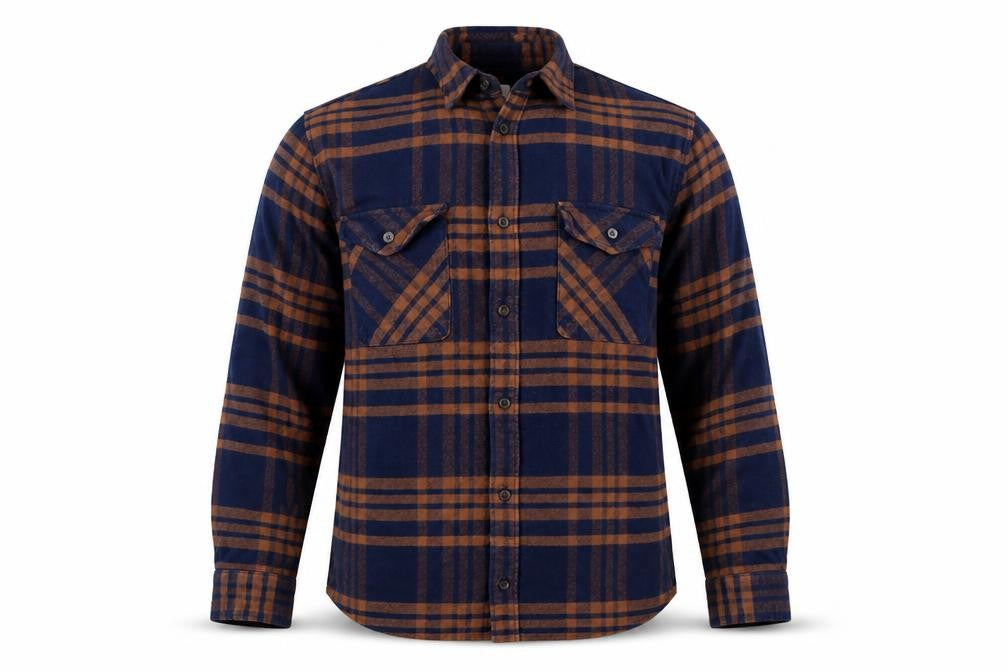 Burton Menswear London Men's Blue Brown Checked Flannel Shirt L