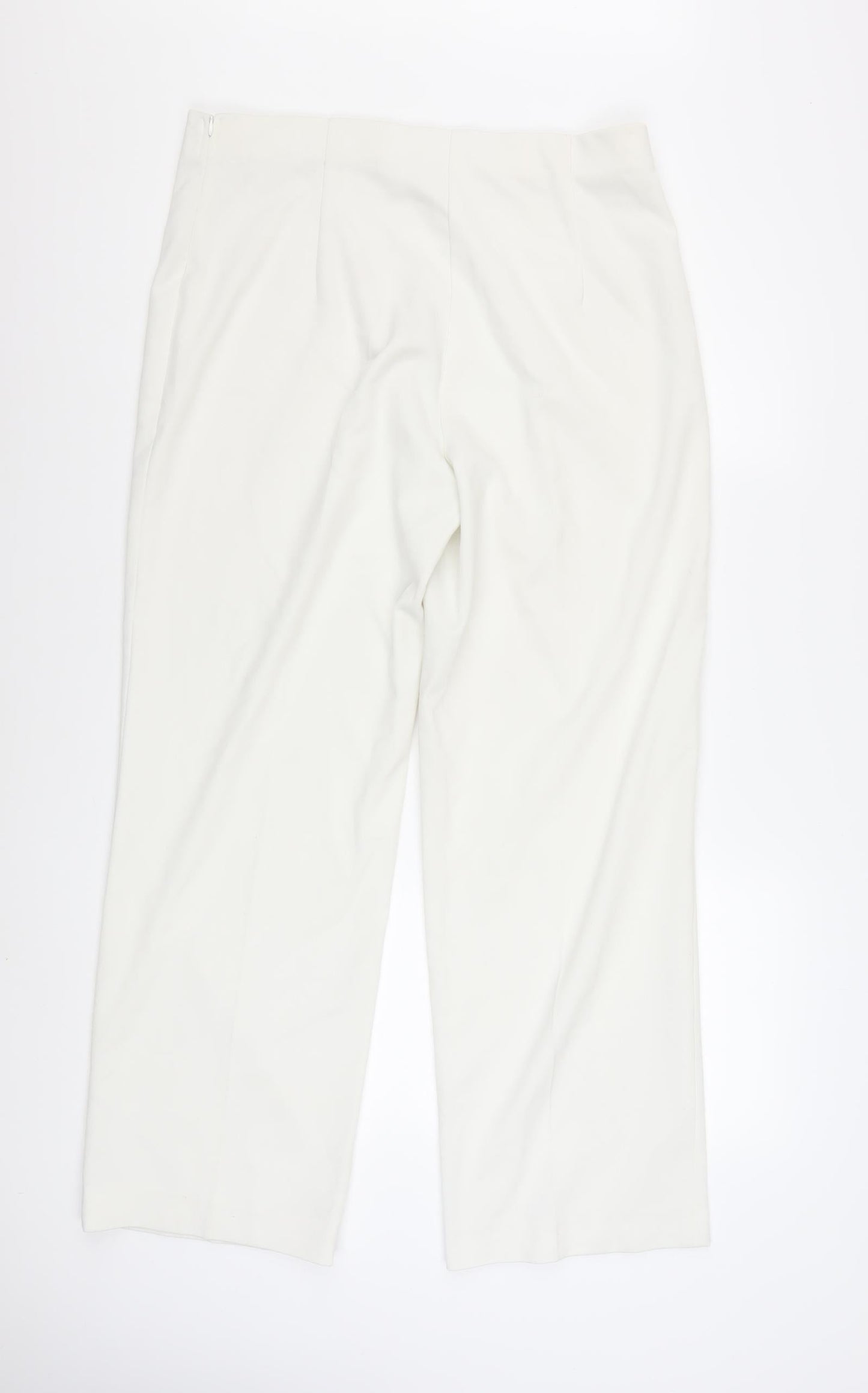 Peruzzi Womens White Straight Leg Trousers Size 14
