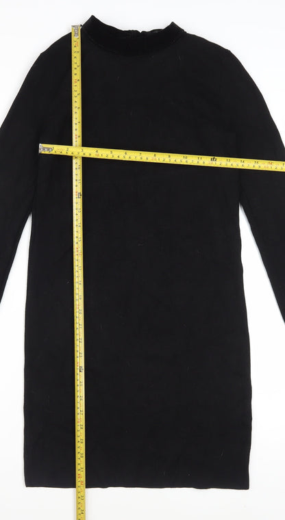 Dorothy Perkins Women Black Size 10 Shift Knee Length Dress