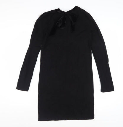 Dorothy Perkins Women Black Size 10 Shift Knee Length Dress