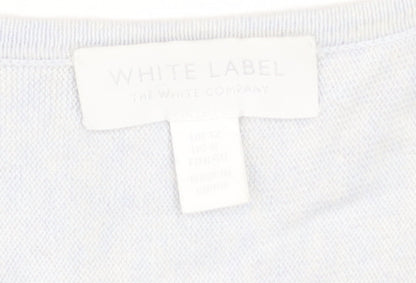 The White Company Women’s Grey V-Neck Long Sleeve Tunic Jumper Size 12
