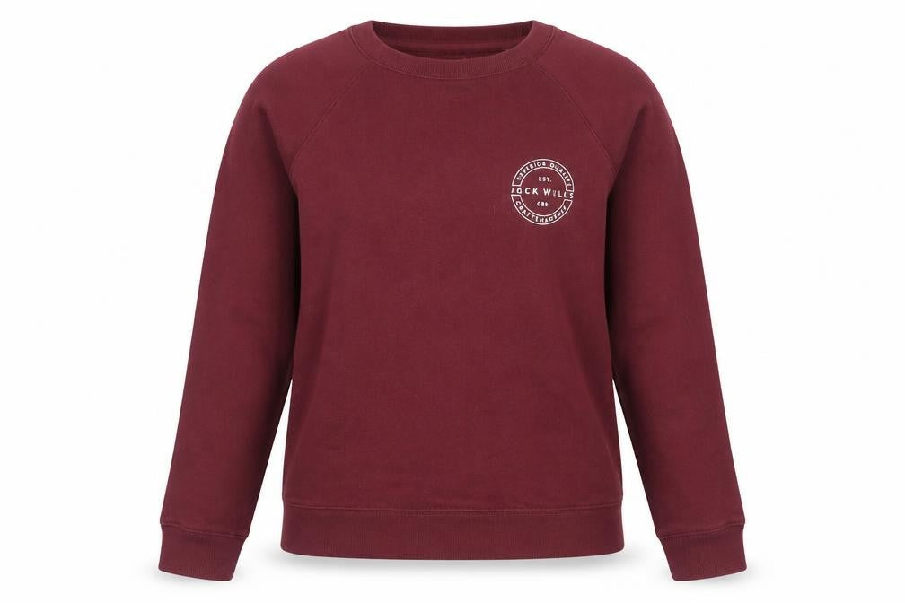 Jack Wills Womens Burgundy Crew Neck Sweatshirt Size UK 8 Cotton Blend