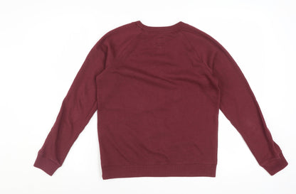 Jack Wills Womens Burgundy Crew Neck Sweatshirt Size UK 8 Cotton Blend