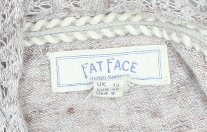 Fat Face Womens Beige Cotton Knit Cardigan UK 12