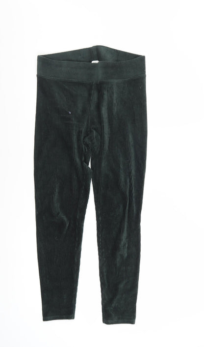 Marks and Spencer Women Black Velvet Cord Leggings Size 10 Short