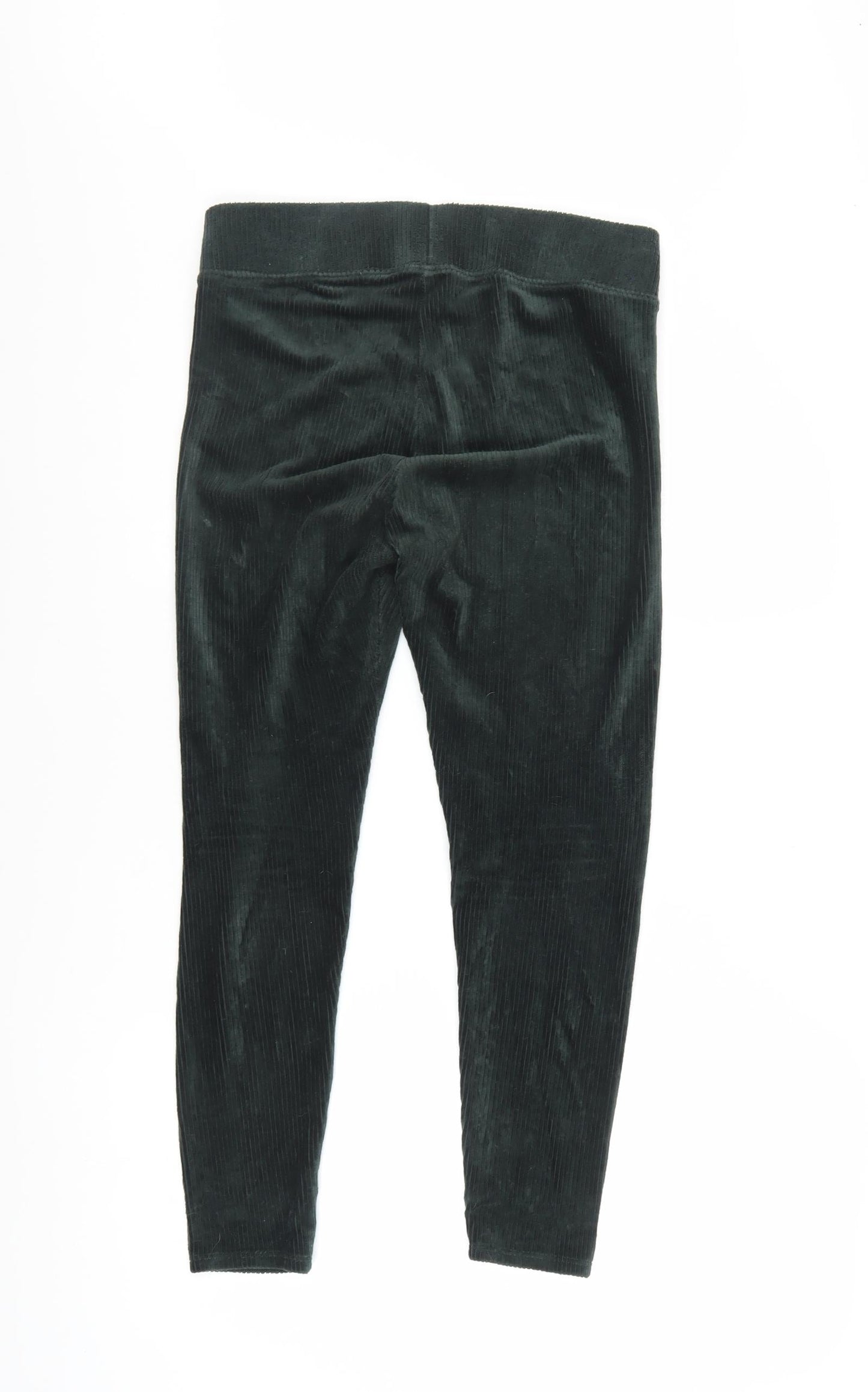 Marks and Spencer Women Black Velvet Cord Leggings Size 10 Short