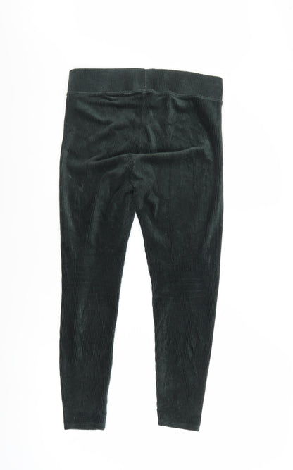 Marks and Spencer Women Black Velvet Cord Leggings Size 10 Short