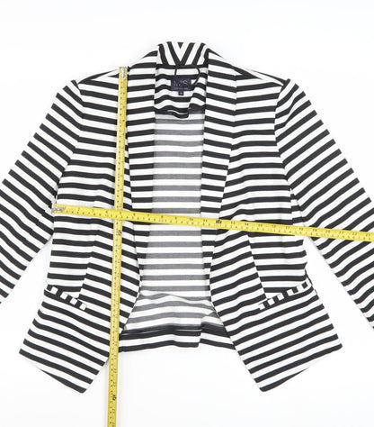 Marks and Spencer Women Black White Striped Blazer UK 14 Classic Fit