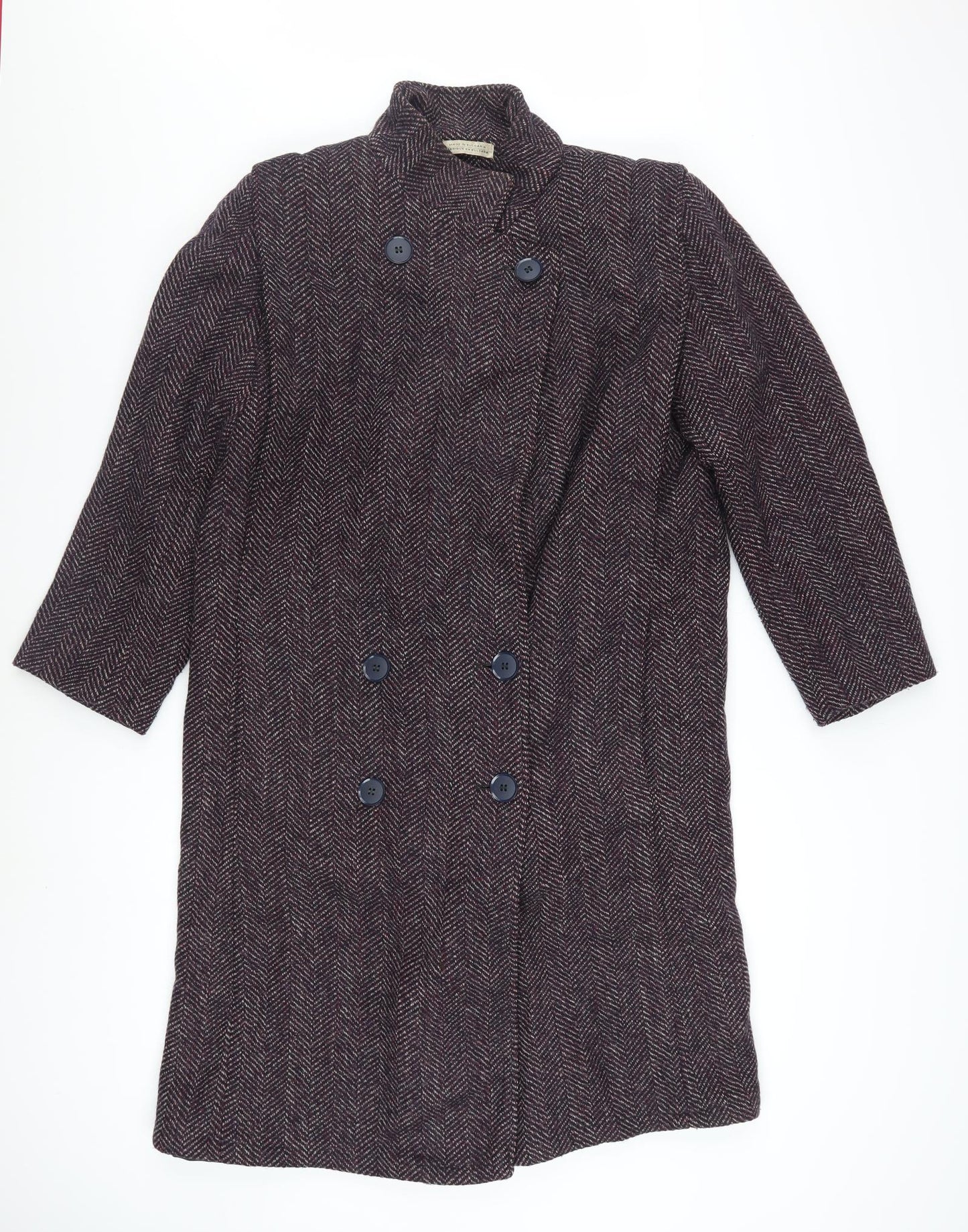 EGO Fashions Men's Brown Wool Tweed Herringbone Overcoat M