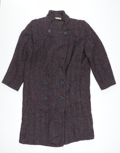 EGO Fashions Men's Brown Wool Tweed Herringbone Overcoat M