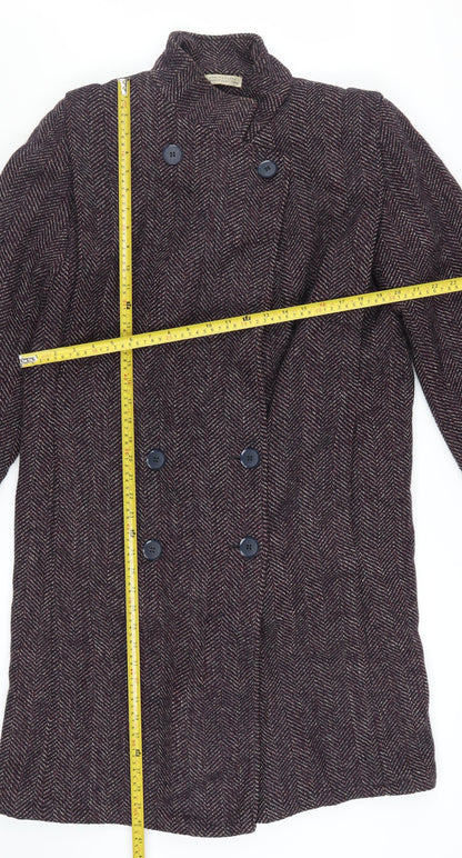 EGO Fashions Men's Brown Wool Tweed Herringbone Overcoat M