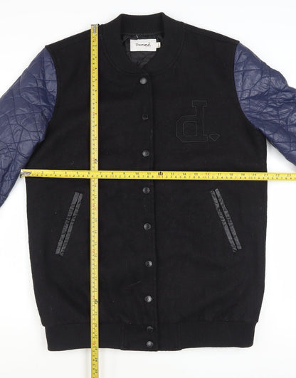 Diamond Supply Co. Men's Black Varsity Jacket Size S Quilted Sleeves